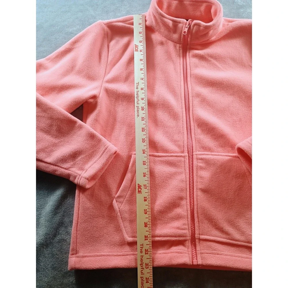 Eddie Bauer Jacket Kids L 14/16 Pink Fleece Full‎ Zip Pockets Winter Coat Warm